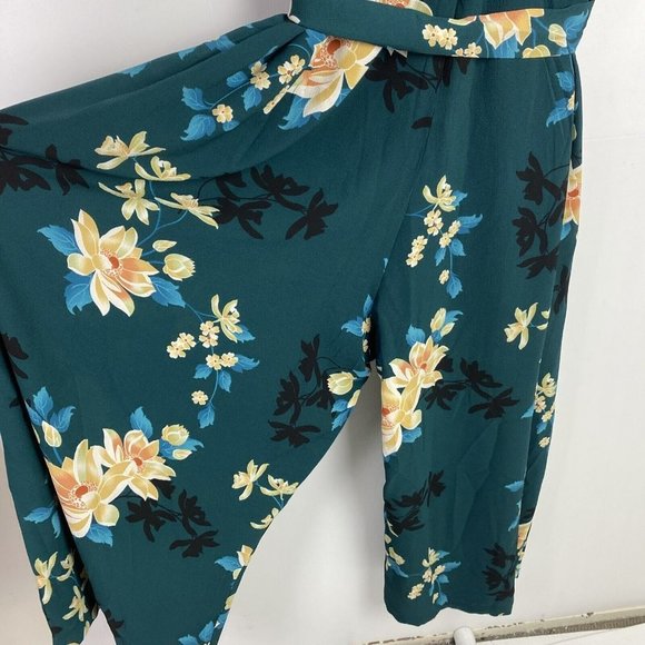 BNWT City Chic Size XL 22 Green Floral Bodysuit Pockets - Picture 13 of 13